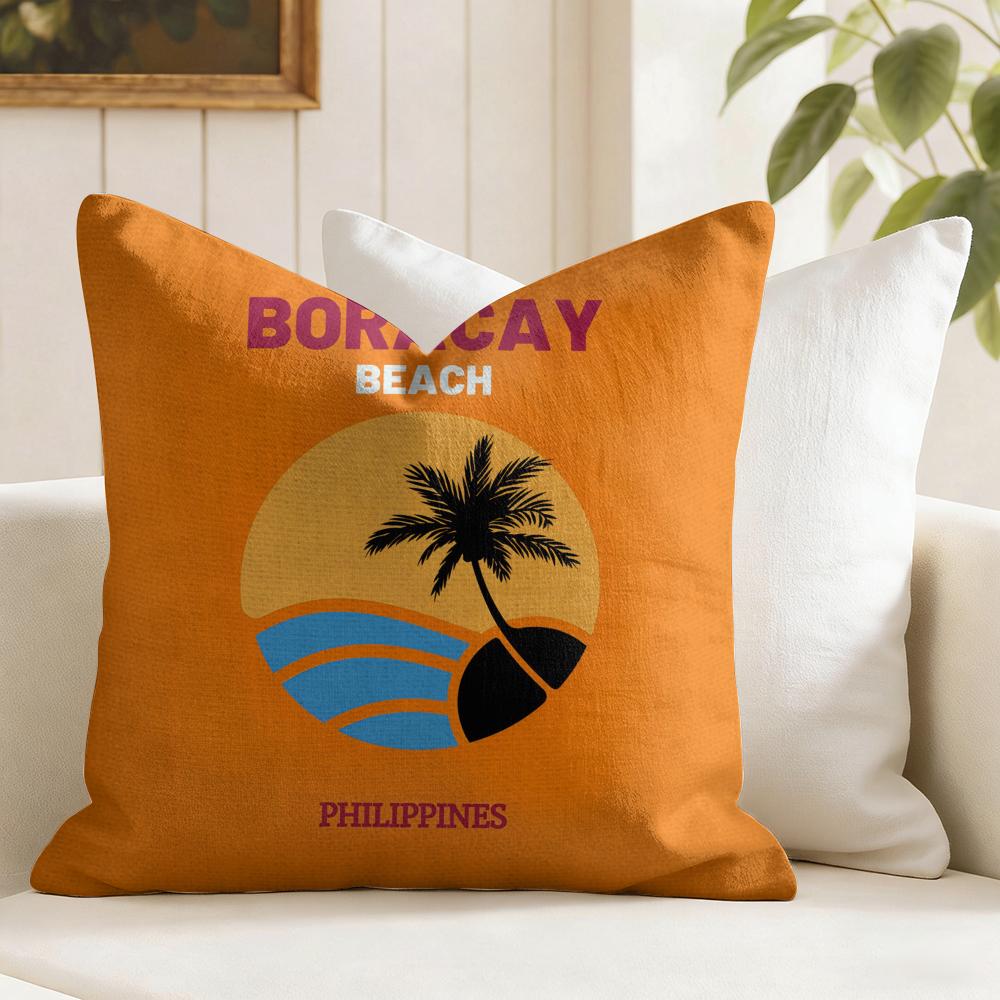 Bali Dubai Jaipur Travel Cushion Cover Eco Linen Pillow Case DoubleSided Print Breathable Durable Zipper Home Decor Gift