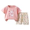 Toddler Boys Girls Summer Cartoon Printed Short Sleeved Tops And Shorts 2PC Children Outfits Suits, 9-18 Months