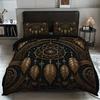 3pcs Dreamcatcher pattern printed bedding set,1 quilt cover+2 pillowcase, suitable for adults bedroom, home decoration