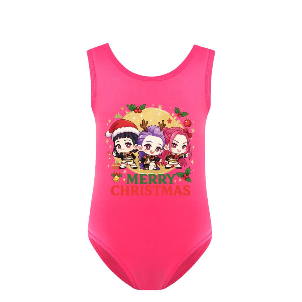 

Kids Girls Cartoon Anime K-Pop Print Christmas Ruffle Swimsuit Swimming One-piece Bodysuit Swimwear 130cm
