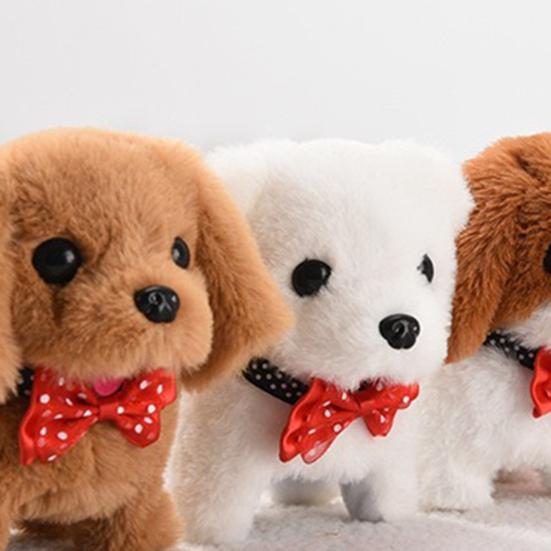 Kids Electric Plush Dog Toy Interactive Barking Nodding Movable Tail Walking Puppy Plushie Toddlers Educational Simulation Stuffed Animal Toy