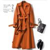 Trench Coat da Donna Primavera Autunno Coreano Lungo Elegante Doppiopetto Khaki Giacca a Vento Streetwear