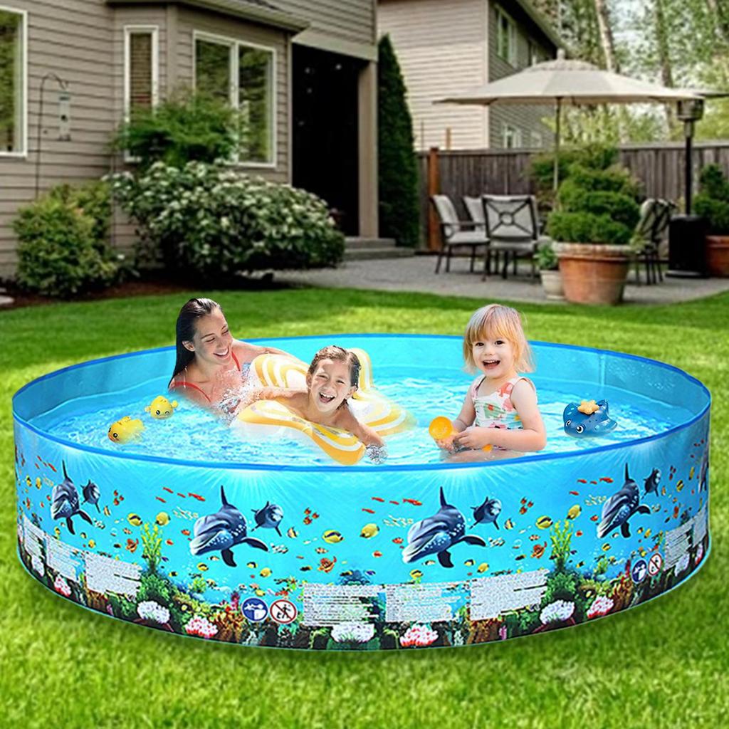 Foldable Non-Slip Swimming Pool Non-inflatable Outdoor Swimming Bath Tub Hard Side Water Pool For Pets Children Adults