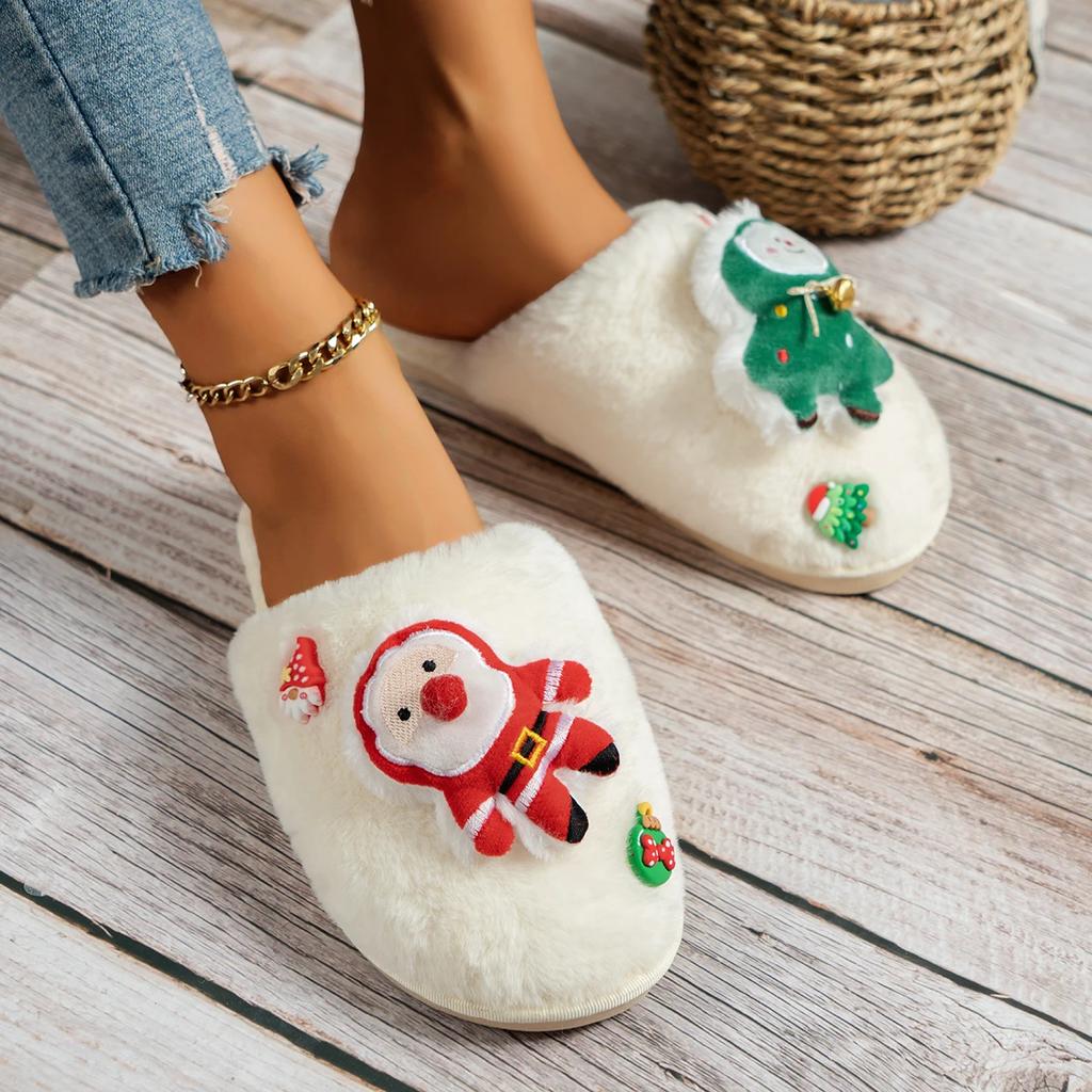 Mode Winter Cartoon Hausschuhe Mode Niedliche Flauschige Hausschuhe Winter Warm Liebhaber Pelz Freizeit Schuhe Outdoor Slides Damen Zapatos De Mujer