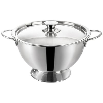 Sopera de Mesa de Acero con Tapa, Recipiente para Servir Sopa, 4.5L