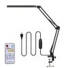 LED Skládací Stolní Lampa s Dlouhým Ramenem a Ochrannou Očí na Studijní nebo Kolejní Osvětlení, Napájená přes USB se Svorkou