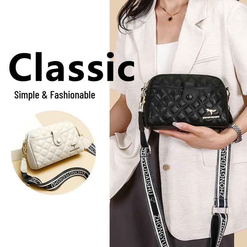 2025 Hochwertige Gesteppte Coco Leder Umhängetasche: Weiche, kleine quadratische Tasche für Damen mit doppelten Handyfächern