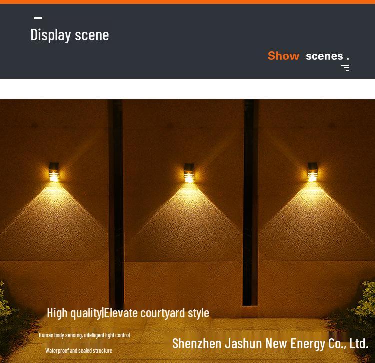 Waterproof Solar Wall Lamp for Courtyard or Main Entrance with Motion Sensor