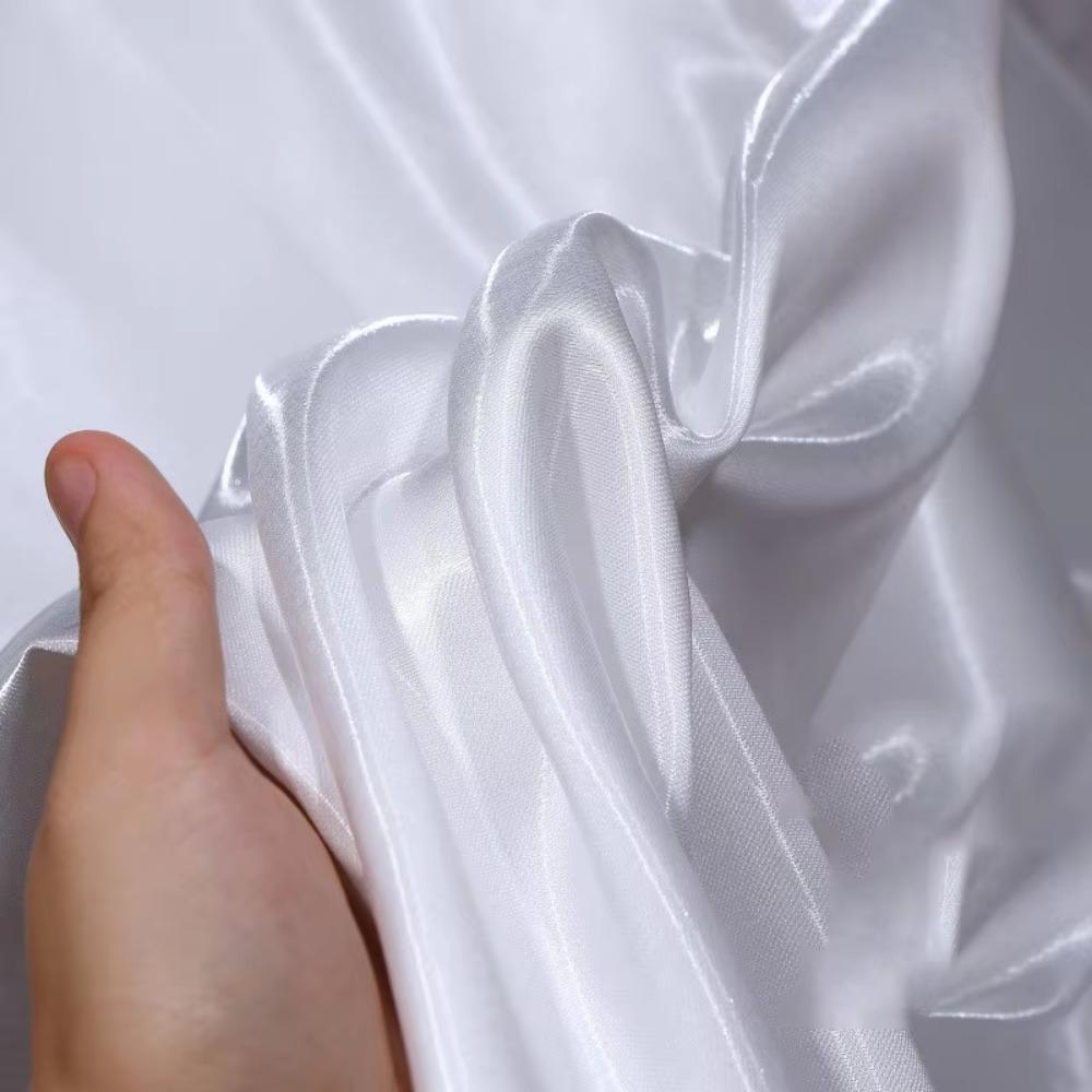 Polyester Liquid Water Satin Fabric Thickened Natural Reflective Clothing Fabric Crystal Silk Satin Wedding Dress Decorative