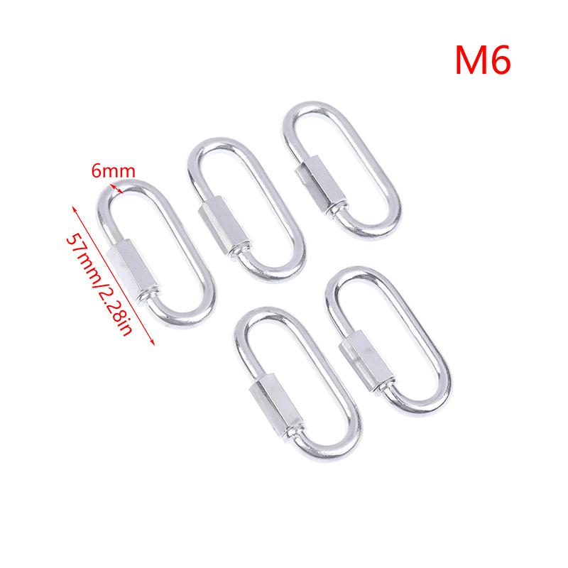 M3.5/4/6/8/10 Verbindehaken Edelstahl Verbindungsring Schnelles Kettenglied Schiene Bergsteigen Karabiner Schnallen