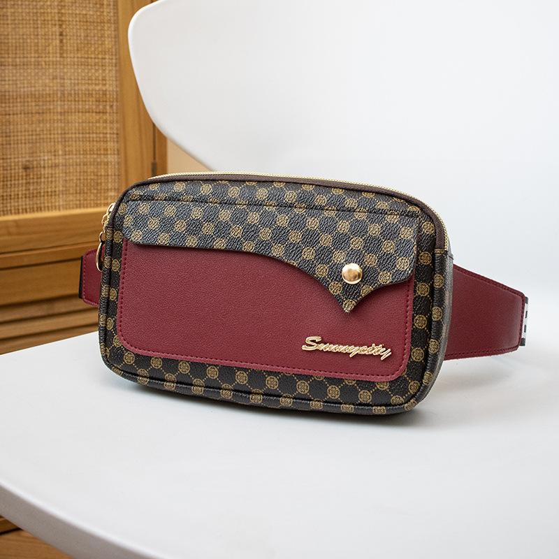 New printed fanny pack, women's sports running, mobile phone fanny pack, fashionable outdoor, new wallet.