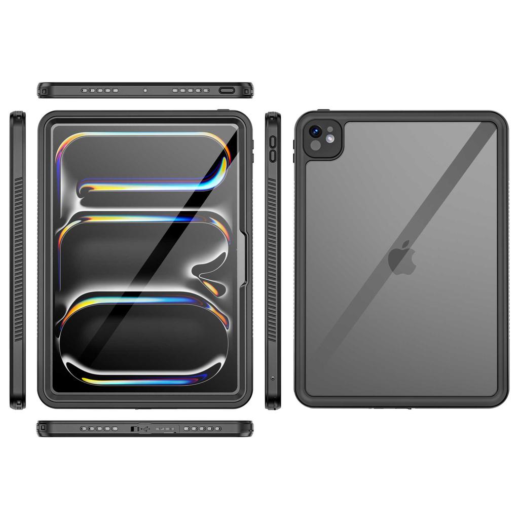 For iPad Pro 11 (2024) PC+PET+TPU Tablet Case IP68 Waterproof Anti-Drop Shell