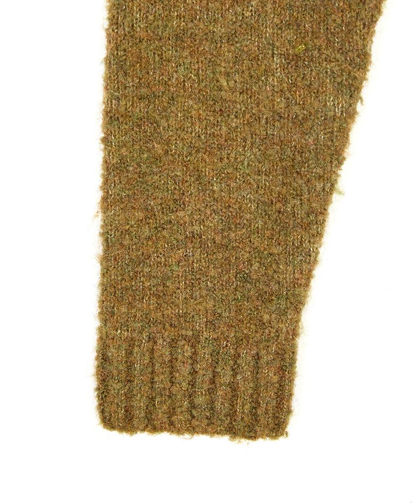 NOIRER FOR WOMAN Boucle V-Neck Oversized Sweater (Orange Green)