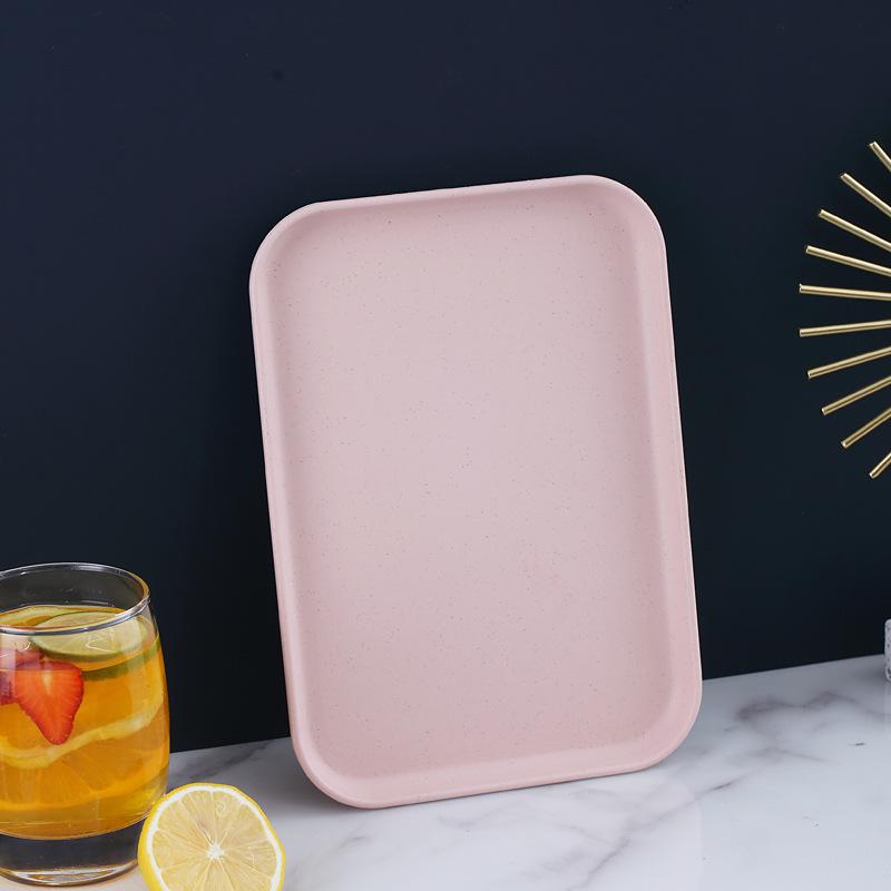 Wheat Straw Multifunctional Tray: Rectangular Tea Set, Fruit, or Puzzle Storage Solution