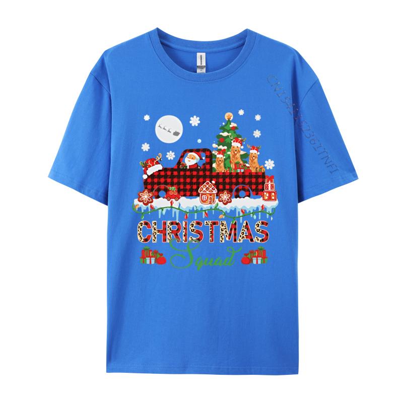 Cotton Unisex Christmas Squad Santa Three Golden Retro Tshirt Top Tshirts Oversized Casual Grahpic Tee Shirt