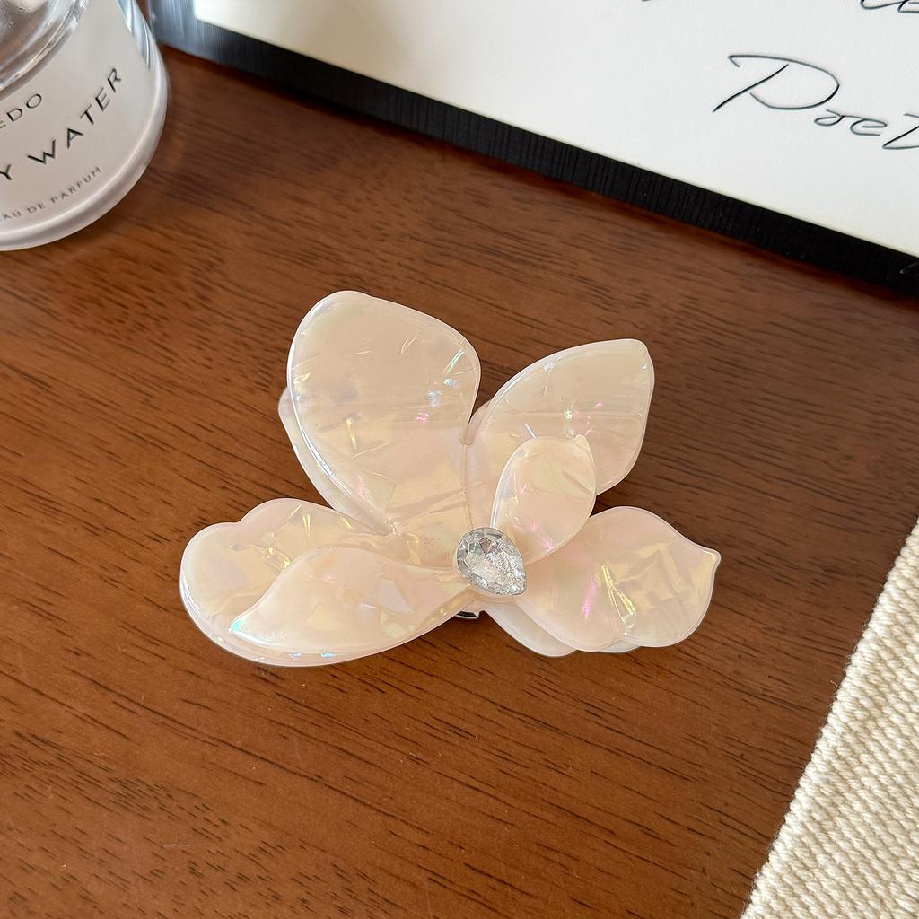 9.5/6cm Acrylic Flower Hair Claw Colorful Rhinestone Floral Hair Crab Clip High Quality Ponytail Hairpin for Women Girl Headwear