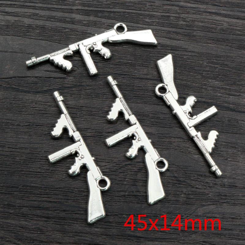 10pcs/lot Antique Silver Plated Spear Gun Charms Pedants DIY Jewelry Making Accessories for Necklace Keychain Craft Findings