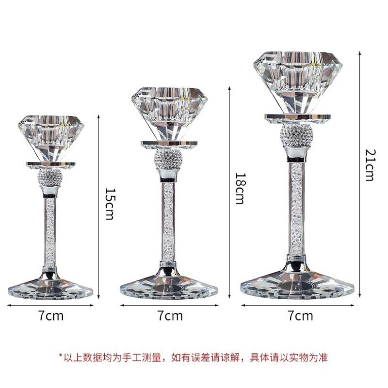 Creative Diamond Shaped Glass Candlestick Dining Table Romantic Decoration Wedding Candlestick Home Decoration Exquisite Gift