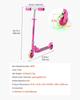 Kick Scooter for Kids Ages 3+, 2-Wheel Toddler Scooter with Light-Up Wheels, Adjustable Height Handlebar, Wide Anti-Slip Deck, Foldable Lightweight