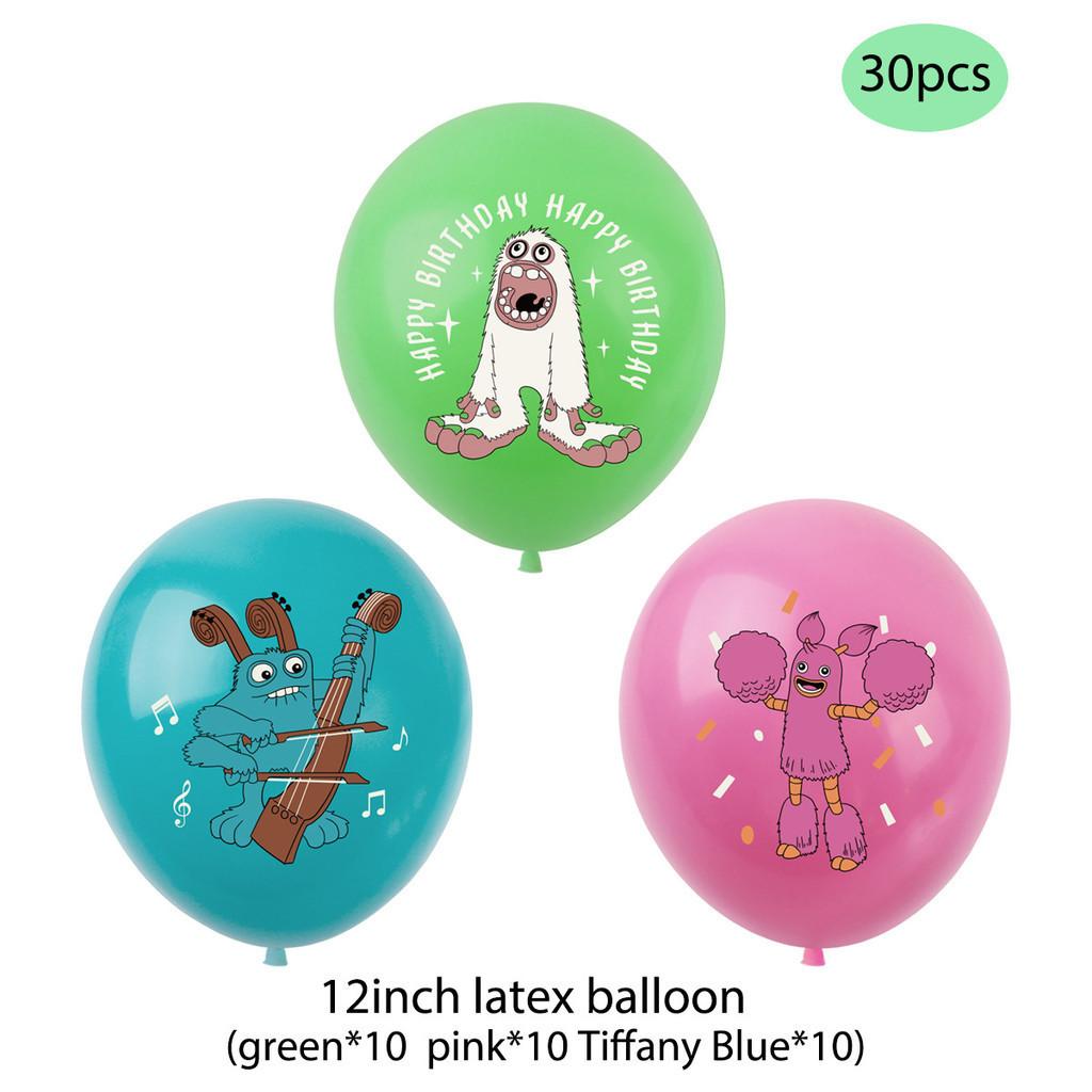 Themed Concert Monster Birthday Party Decorations Hanging Flag Banner Set Balloon