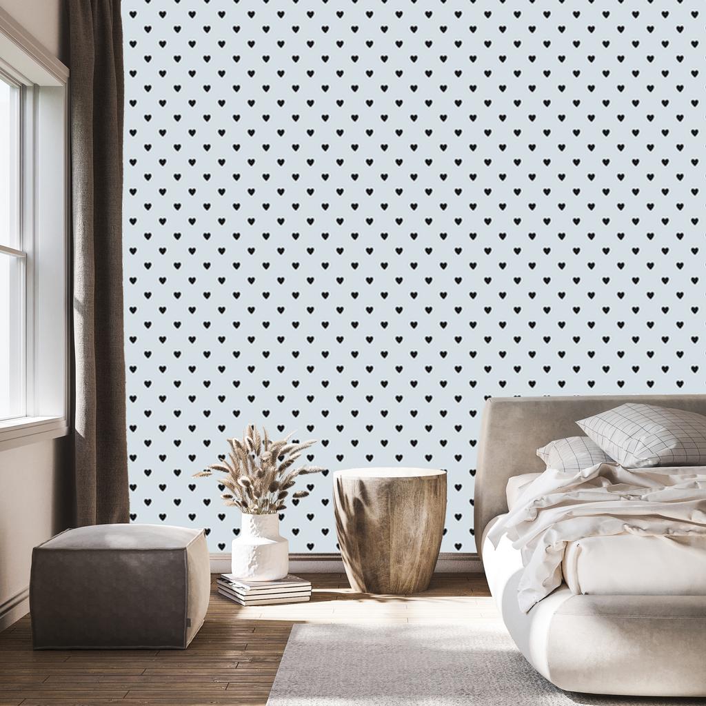 Light Gray and Gray Hearts Wallpaper 50x1000