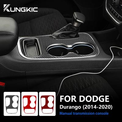 Real Soft Carbon Fiber For Dodge Durango 2018   Car Gear Shift Panel Transmission Console Cover Sticker Interior