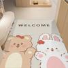 Cute Cat Household Door Floor Mat Leather Floor Mat Entry Door Porch Non-Slip And Wear-Resistant Foot Mat Girl Heart Floor Mat