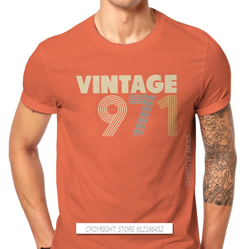 1971 50th Anniversary Fabric Tshirt Vintage Color Elegant T Shirt Oversize Unisex Tees Shirt New Design Big Sale