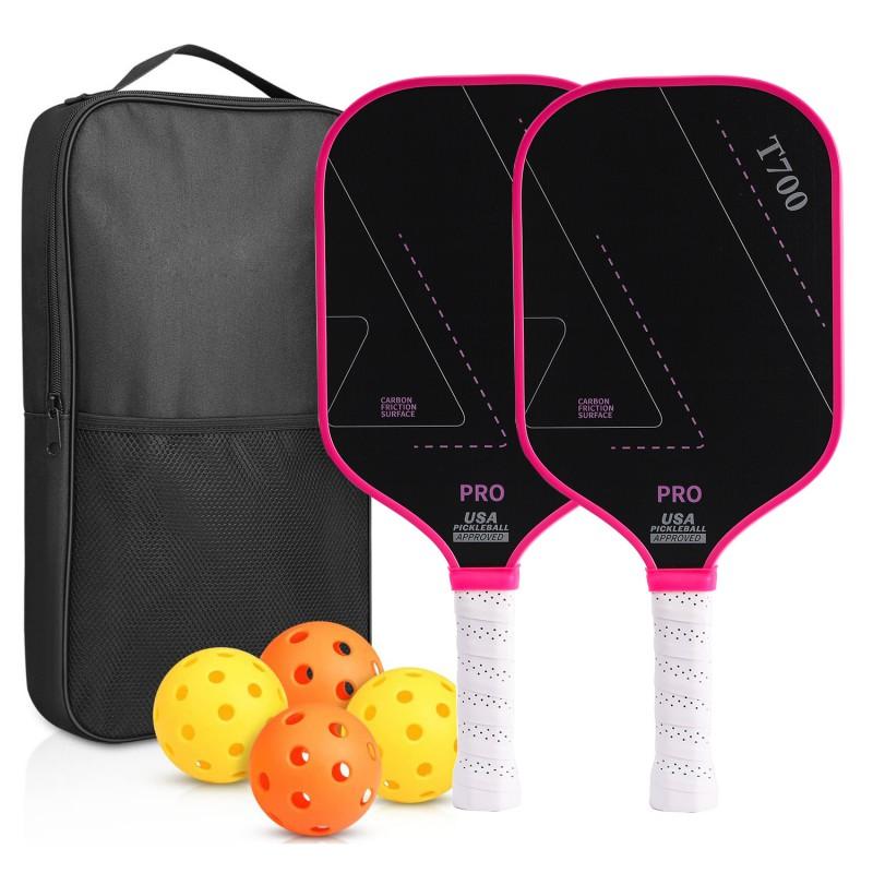 Carbon Fiber Pickleball Paddle Set With Honeycomb Core Beginners Recreational Players