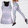 Bellissimo completo da yoga con stampa loto per donna, leggings da allenamento alla moda, fitness, sport, pantaloni da yoga casual