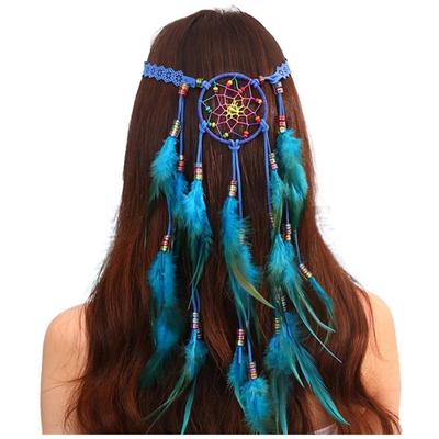 FASELE Adjustable Feather Bohemian Style Hippie Band with Feather Perfect for Beach and Parties Headband, Decor, Trips, Photoshoots,