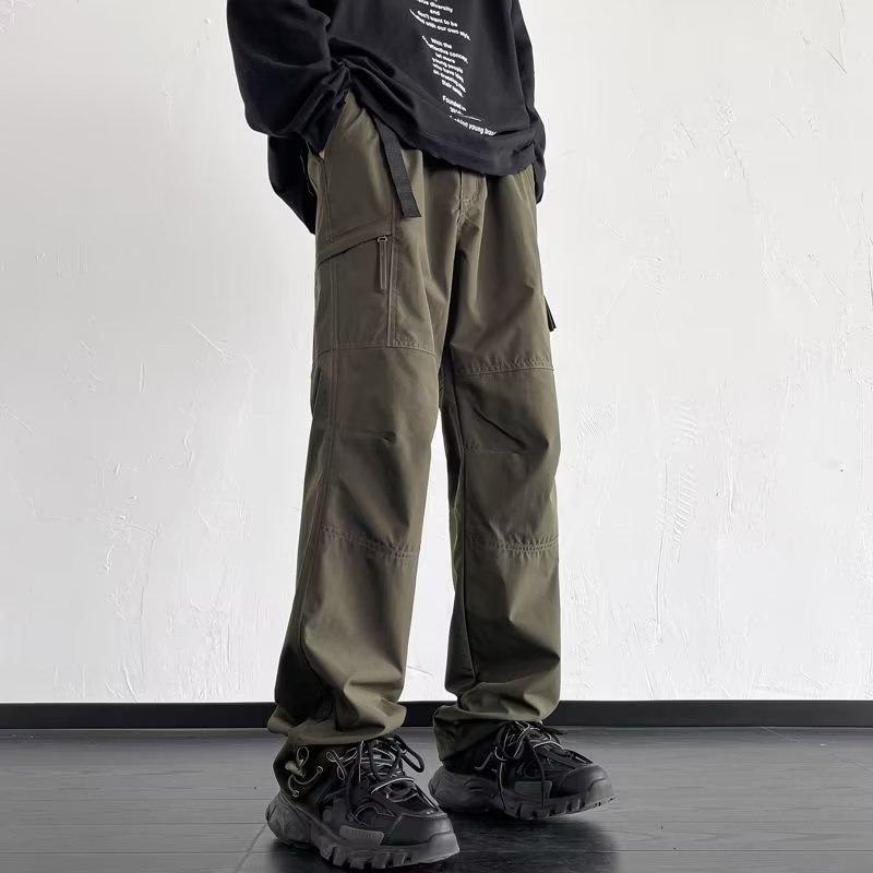 Charge pants men's autumn and winter American paratrooper pants fleece tide brand loose straight hiking pants tooling casual trousers