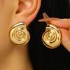 Vintage Spiral Shell Stud Earrings for Women Retro Ocean Inspired Statement Earrings