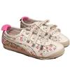 Niche retro floral women's new flat bottom inner height increase versatile casual sports board shoes