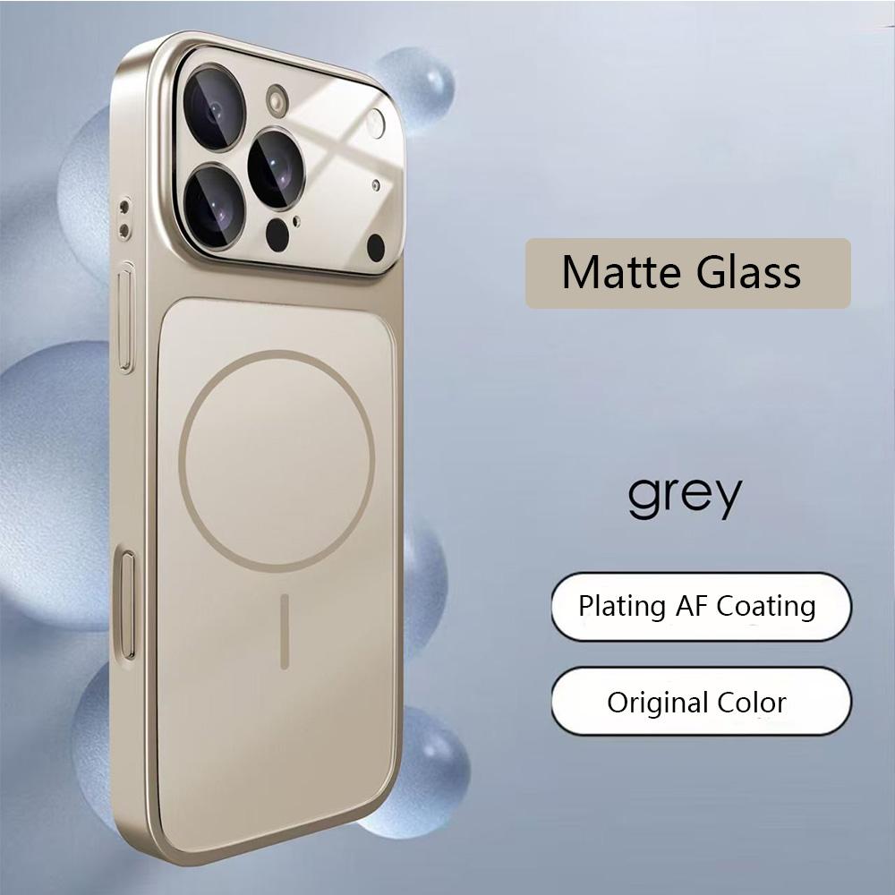 Original Glass Nano Matte For Magsafe Wireless Charging Armor Case For iPhone 17 16 15 14 13 12 11 Pro Max 17 Air Magnetic Cover