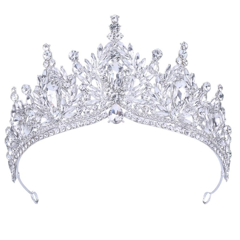 Vintage Rhinestone Queen Princess Crown Baroque Water Drop Bridal Tiaras Sparkling Crystal Headband Birthday Gift