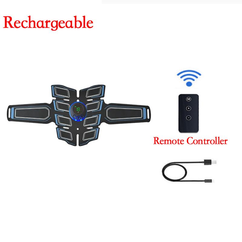 Smart EMS Muscle Stimulator with Remote Controller Electric Abdominal Trainer for Body Slimming and Relax
