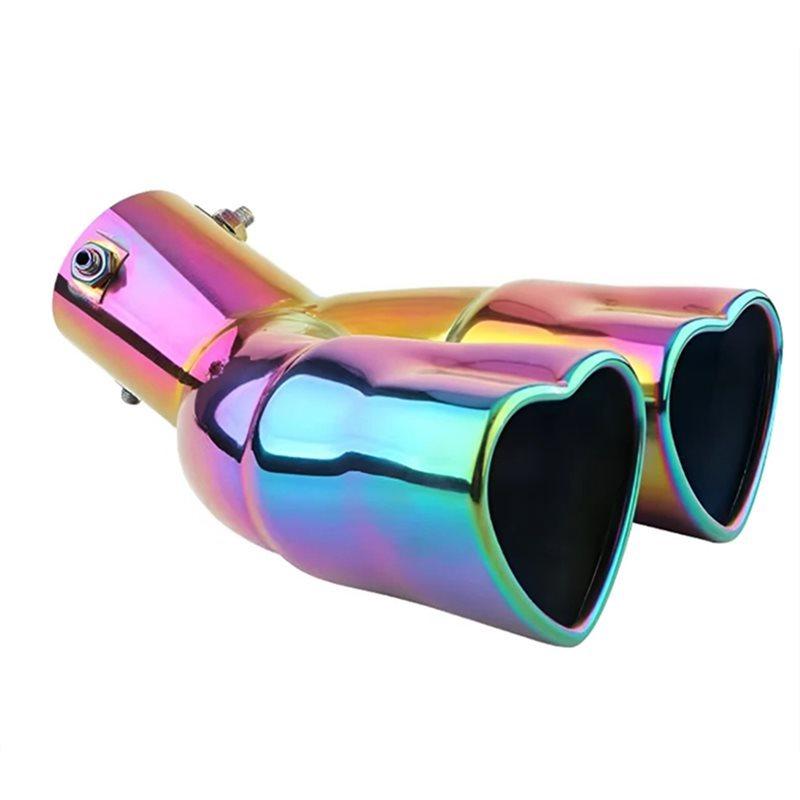 Universal Heart Shaped Car Exhaust Tail Pipe Muffler 63 Mm Heart Edge Car Stainless Steel Outlet Muffler Tip Pipe