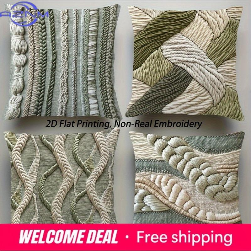 Shunika Chen Unisex 2D Flat Printing Stylish Rope Patterned Cushions With 2D Printing Polyester Pillowcase Sofa Decorative Cushion Cover