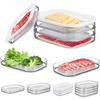 Recipiente de Carne para Geladeira, Recipientes Empilháveis para Armazenamento de Frios com Tampas Transparentes para Frios de Charcutaria, Bacon, Queijo e Preparo de Refeições