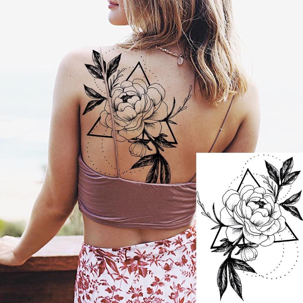 Hochwertige temporäre Rosen-Tattoos für Arm und Wade – Europäischer & Amerikanischer Stil