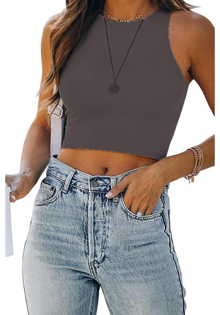 European & American Women's Sleeveless Racerback Crop Top