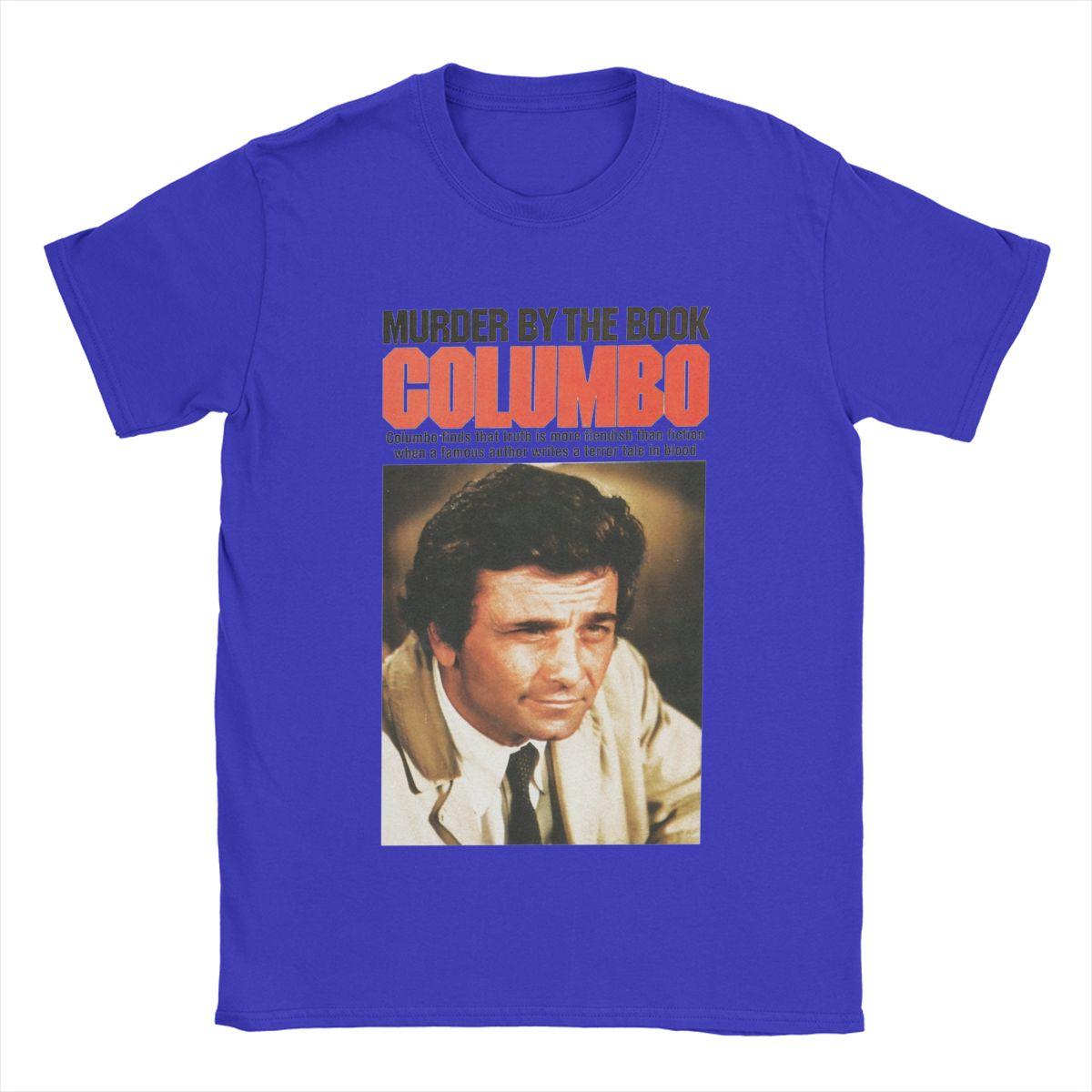 

Футболки Коломбо Мужские Хлопковые Повседневные Футболки С Круглым Вырезом Футболки С Коротким Рукавом Топы Уникальные XXL синий