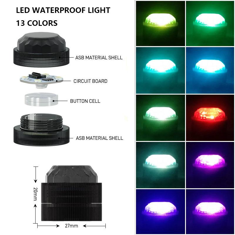 LED Car Interior Ambient Light Wireless Remote Control Adhesive RGB Car Roof Atmosphere Lamp Bicycle Tail Light Warning Lights
