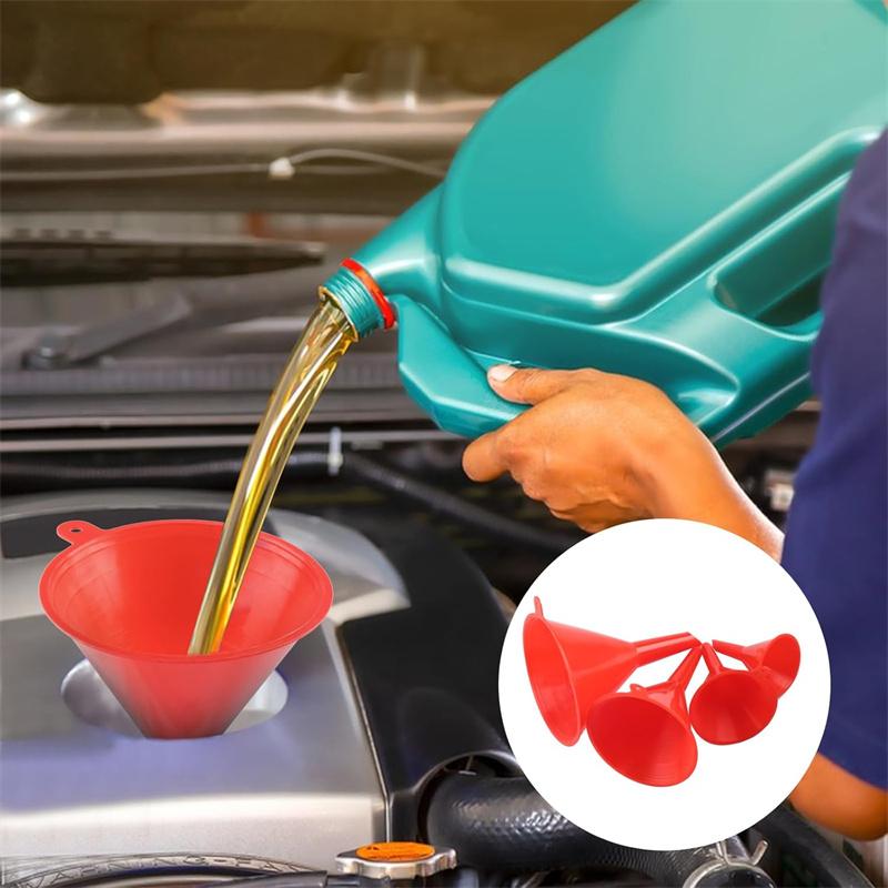Automotive Plastic Funnel Set Wide Mouth Fuel And Oil Multi-Use Flexible Right Angle Funnels For Water Coolant And Engine Oil