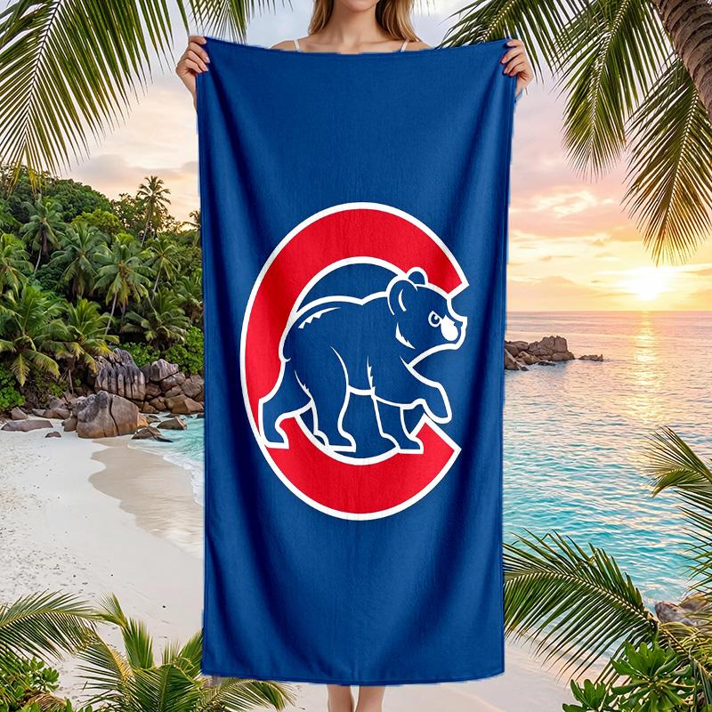 Asciugamano da Spiaggia alla Moda Chicago Cubs Asciugamano Portatile Morbido ad Asciugatura Rapida per Nuoto Campeggio Vacanze