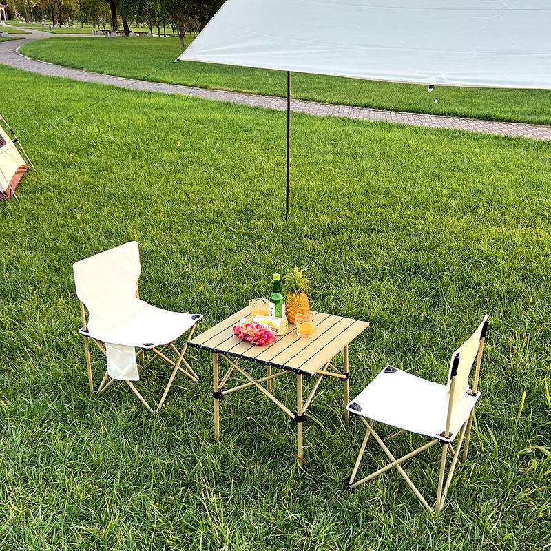 

Custom Logo Outdoor Folding Table & Chair Set for Company Events and Gifts - 3-Piece Camping Set