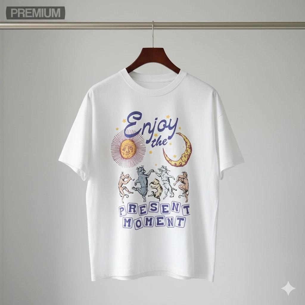 Men s and Women s T-shirts Enjoy the Present Moment L