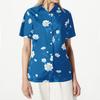 Women Casual Floral Print Short Sleeve Button Down Collar Shirt Lightweight Loose Fit Summer Blouse