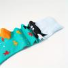 1 Pair of New Autumn and Winter Black Cat Catching Fish Pattern Men's Couple Middle Tube Socks